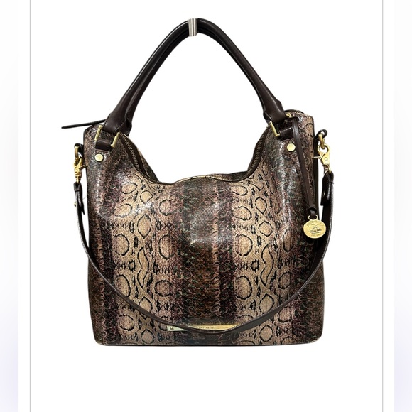 Brahmin Norah hobo / shoulder bag in Violet Cusco snakeskin...